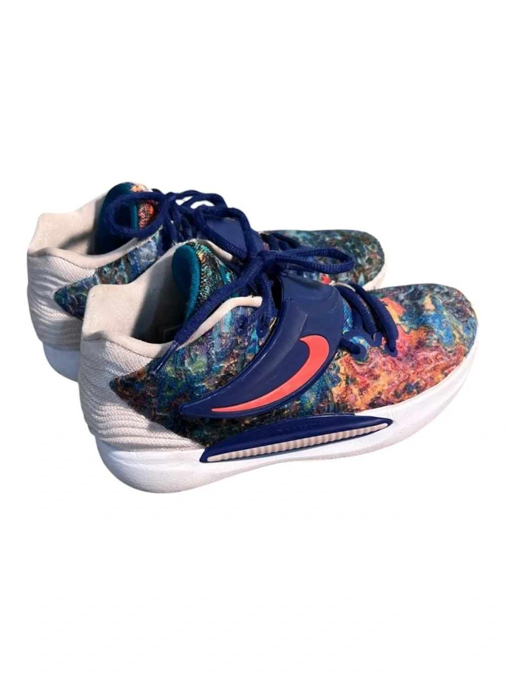 Nike KD 14 Psychedelic Men’s Basketball Shoes Deep Royal Blue/Pale Coral/Coconut - Picture 3 of 16